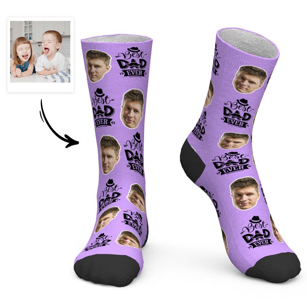 Father's Day Gift - Custom Socks Face Socks Best Dad Ever-FaceSocksUSA