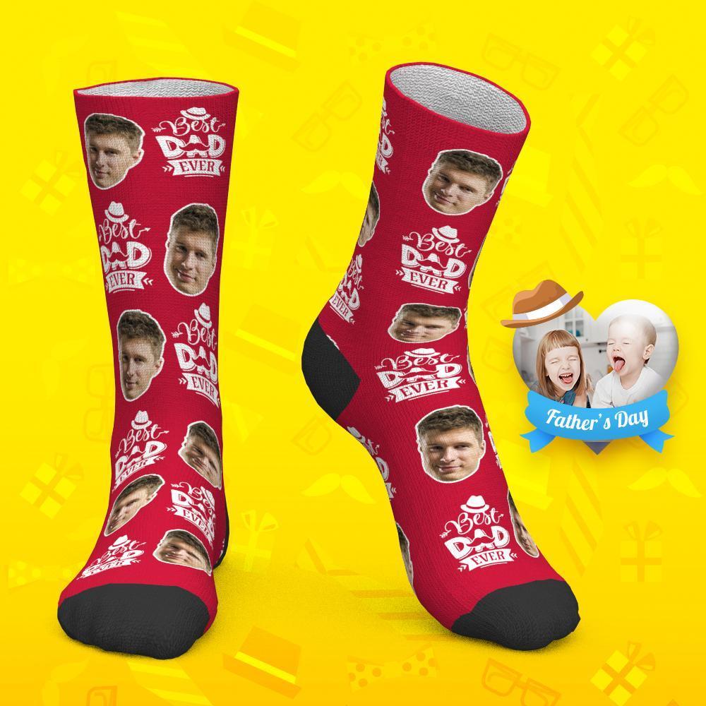 Father's Day Gift - Custom Socks Face Socks Best Dad Ever-FaceSocksUSA