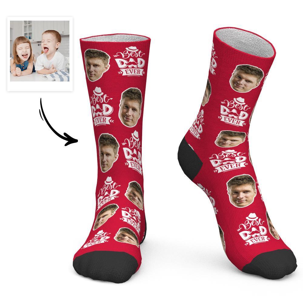 Father's Day Gift - Custom Socks Face Socks Best Dad Ever-FaceSocksUSA