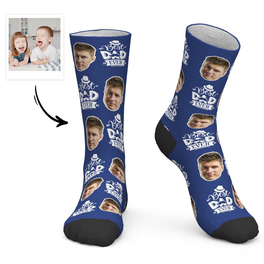Father's Day Gift - Custom Socks Face Socks Best Dad Ever-FaceSocksUSA