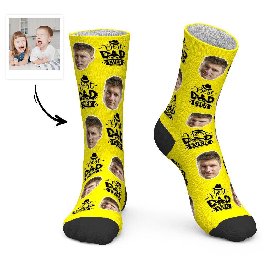 Father's Day Gift - Custom Socks Face Socks Best Dad Ever-FaceSocksUSA