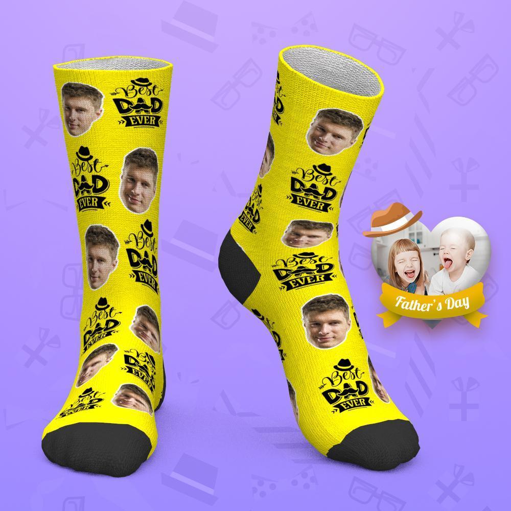 Father's Day Gift - Custom Socks Face Socks Best Dad Ever-FaceSocksUSA