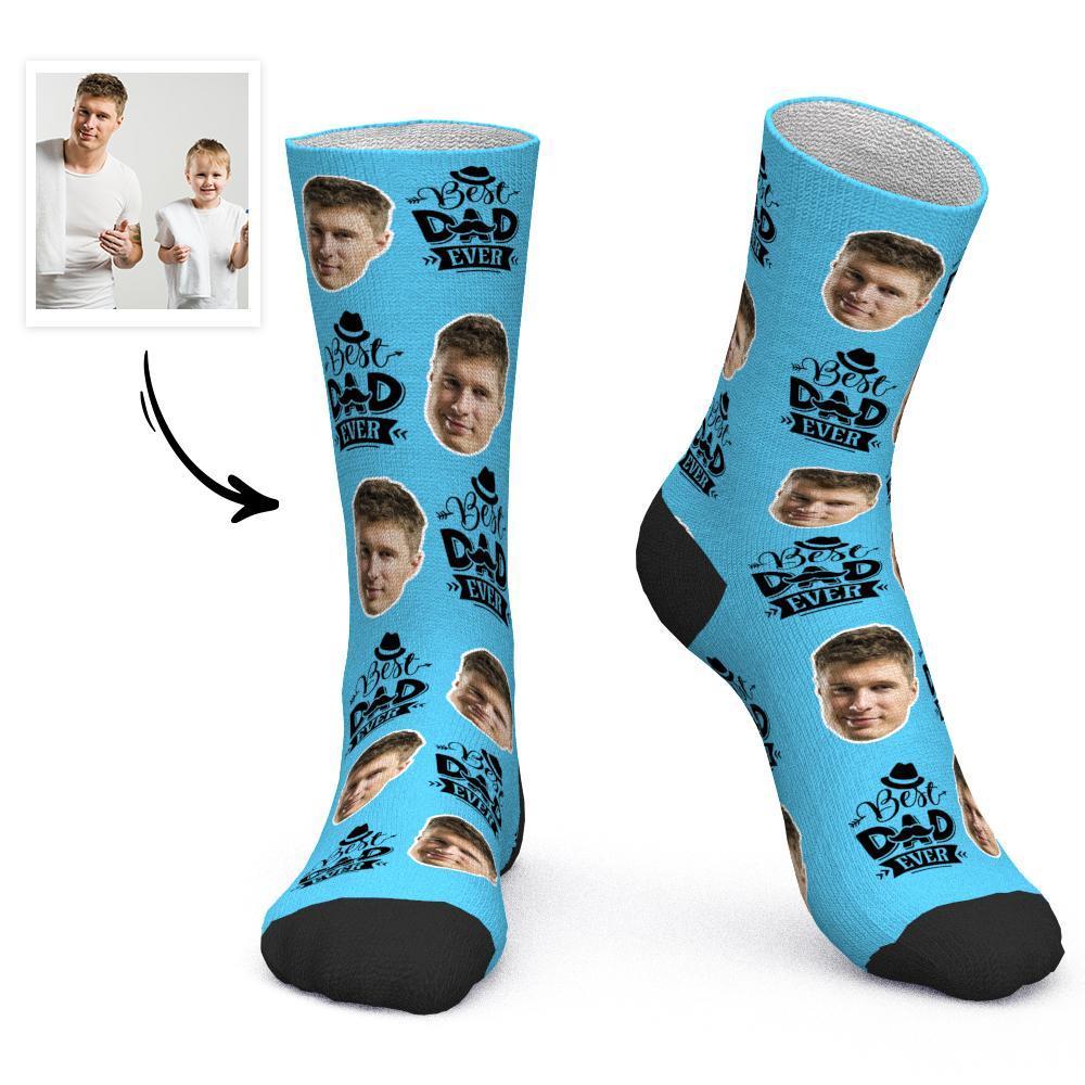 Father's Day Gift - Custom Socks Face Socks Best Dad Ever-FaceSocksUSA