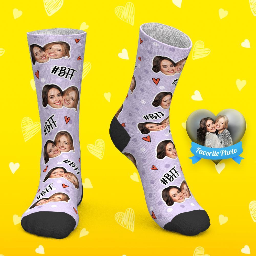 Custom Socks Personalized Photo Socks BFF Socks Best Friend Forever - FaceSocksUSA