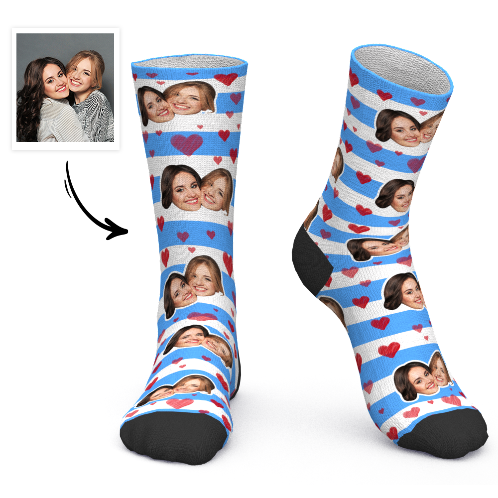 Custom Socks Personalized Photo Socks BFF Socks For Friends - FaceSocksUSA