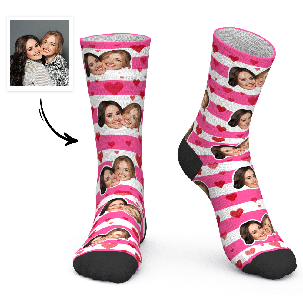 Custom Socks Personalized Photo Socks BFF Socks For Friends - FaceSocksUSA