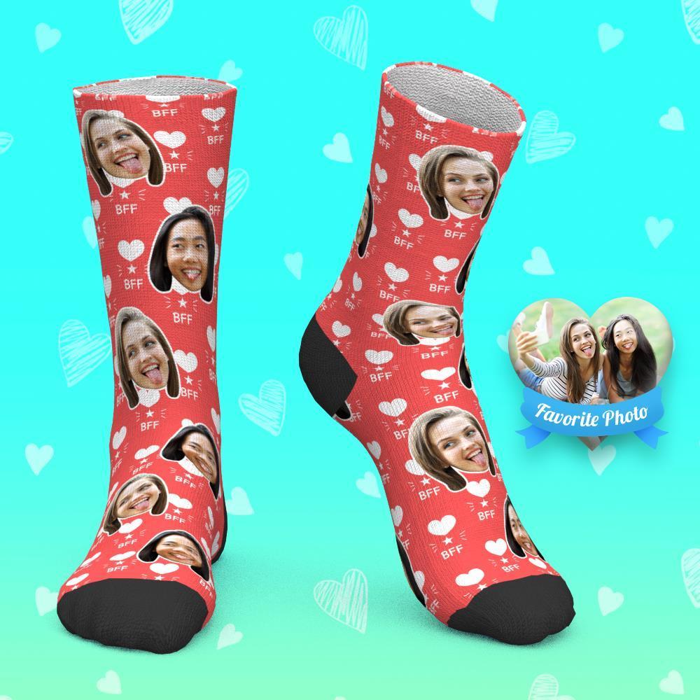 Custom Face Socks Personalized Photo Socks Best Friend Forever BFF Socks - FaceSocksUSA