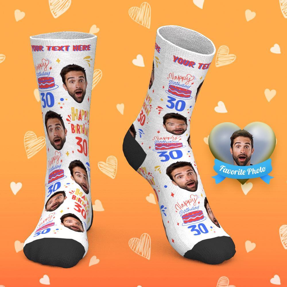 Custom Face Socks Personalized Photo Socks Happy Birthday Socks - FaceSocksUSA