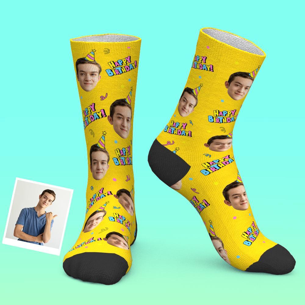 Custom Face Happy Birthday Socks Best Gift For Friends
