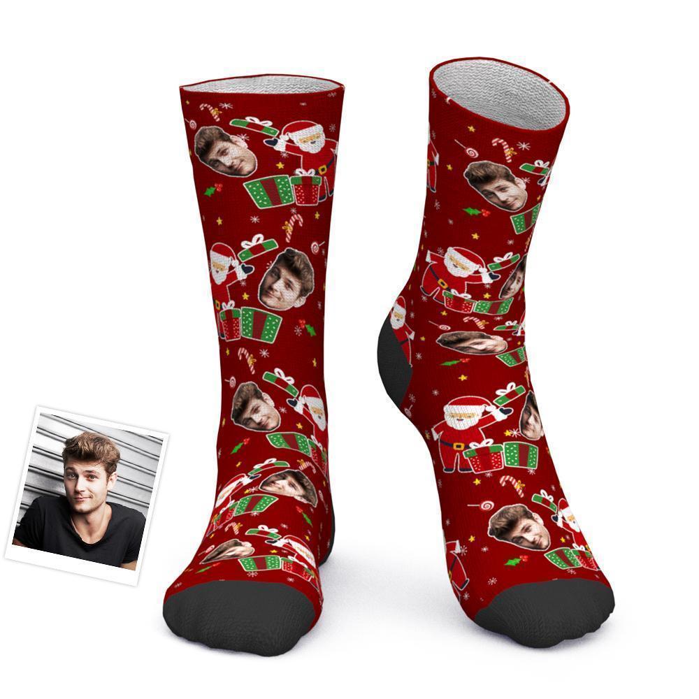 Custom Photo Socks Christmas Funny Face Socks Christmas Surprise Gift - FaceSocksUSA