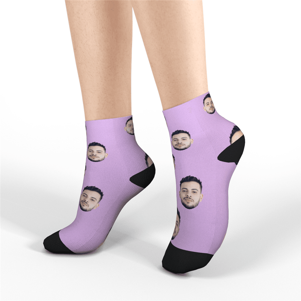 Custom Face Socks Short Socks, Colorful Photo Socks Summer Socks-FaceSocksUSA