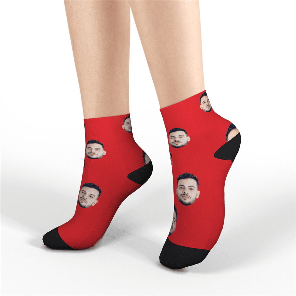 Custom Face Socks Short Socks, Colorful Photo Socks Summer Socks-FaceSocksUSA