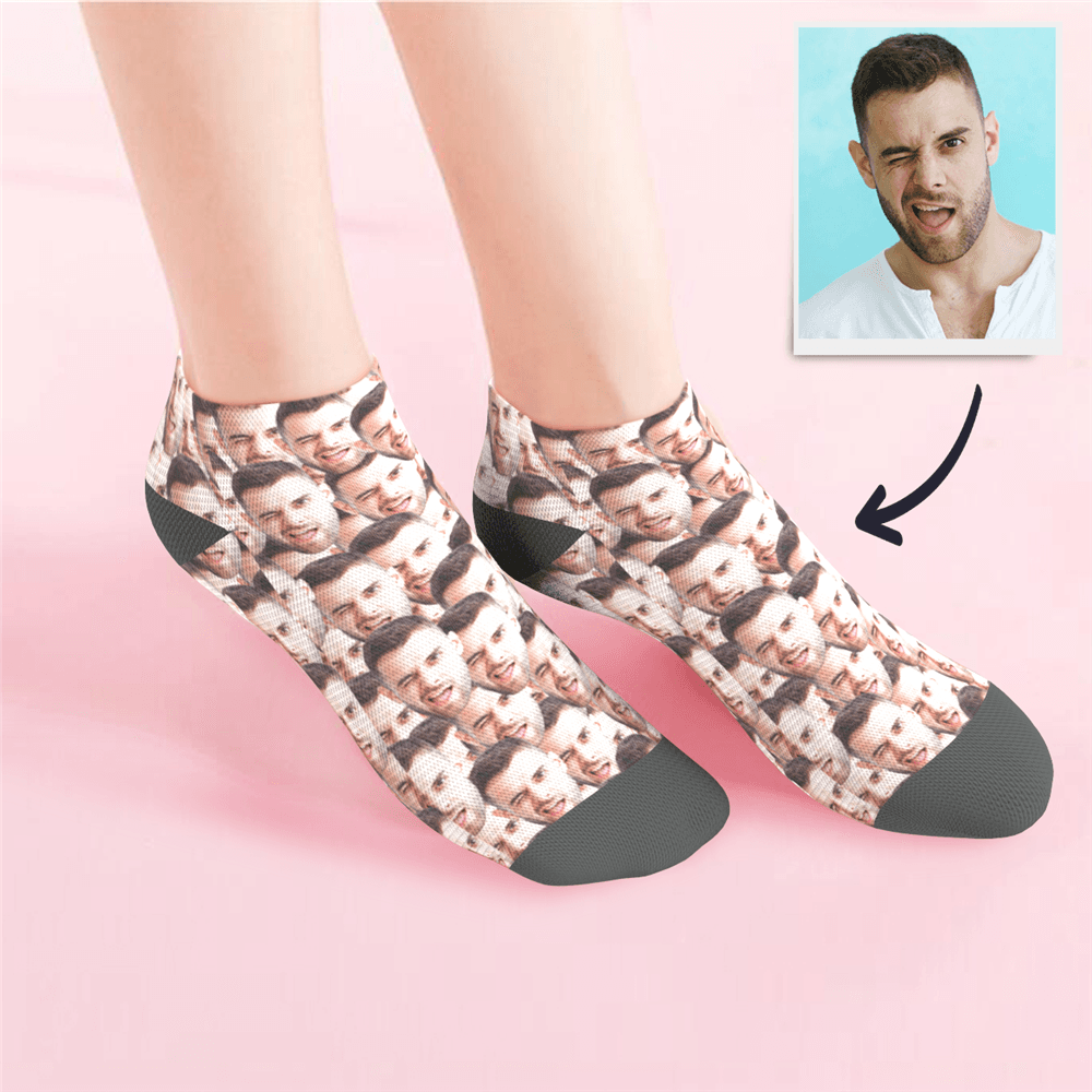 Custom Low cut Ankle Socks Face Mash Summer Photo Socks-FaceSocksUSA