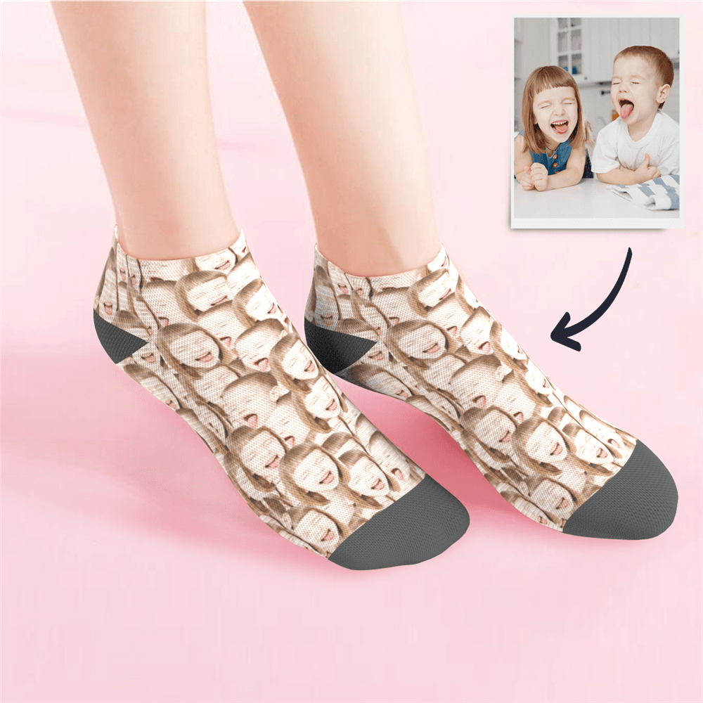 Custom Low cut Ankle Socks Face Mash Summer Photo Socks-FaceSocksUSA