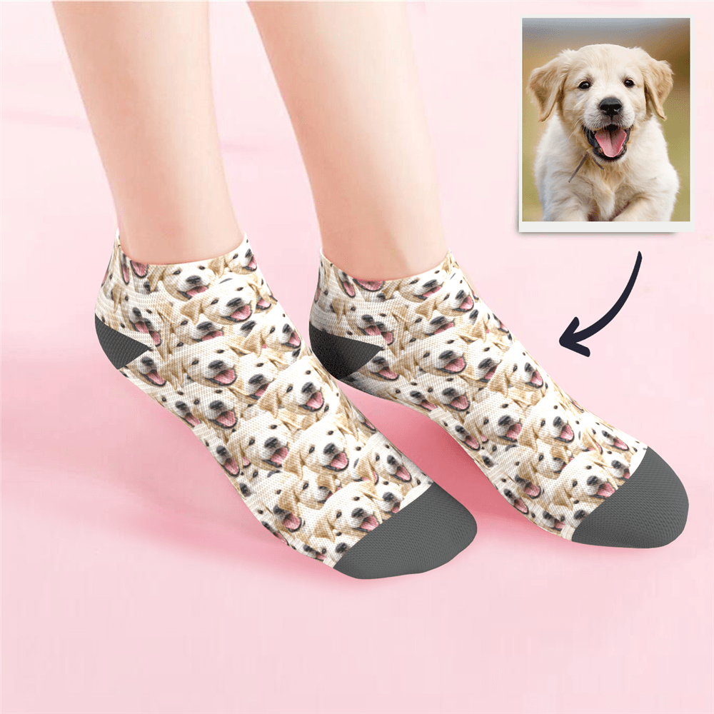Custom Low cut Ankle Socks Face Mash Summer Photo Socks-FaceSocksUSA