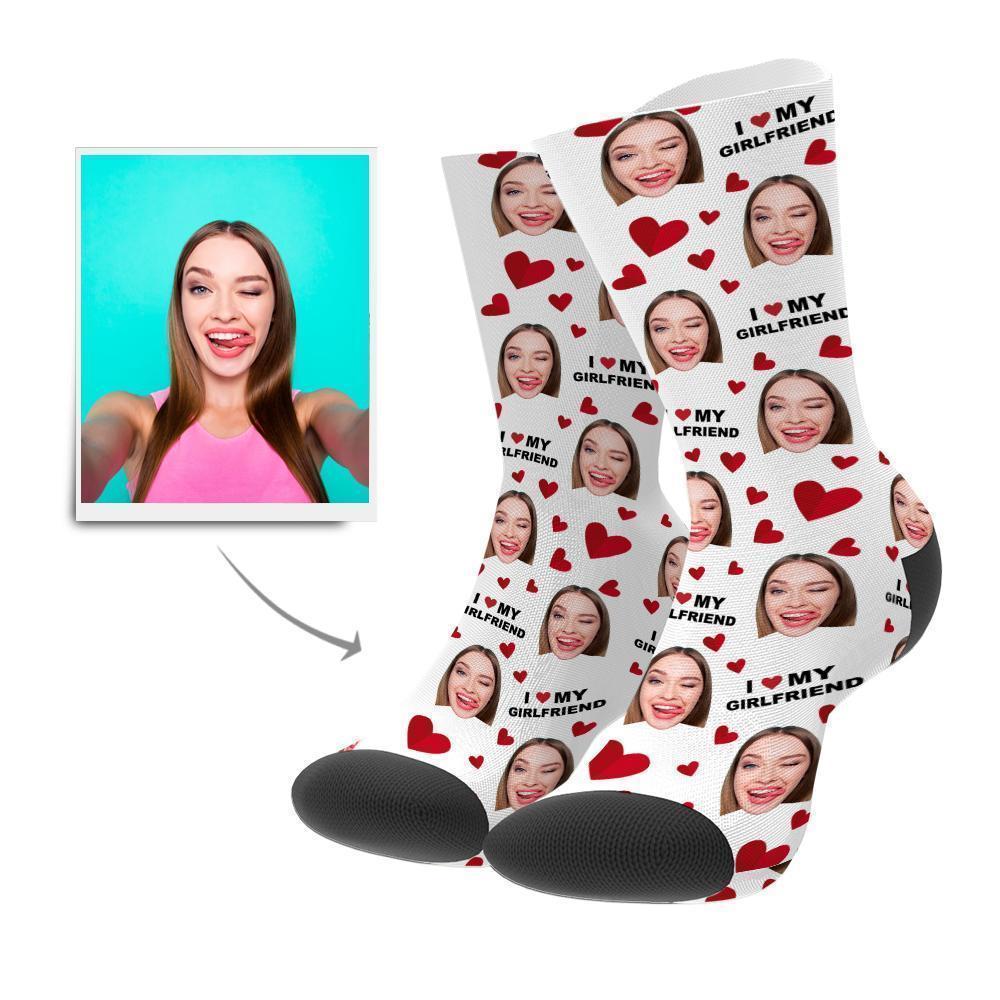 Custom Socks Personalized Love Heart Face Socks Add Pictures And Name-FaceSocksUSA