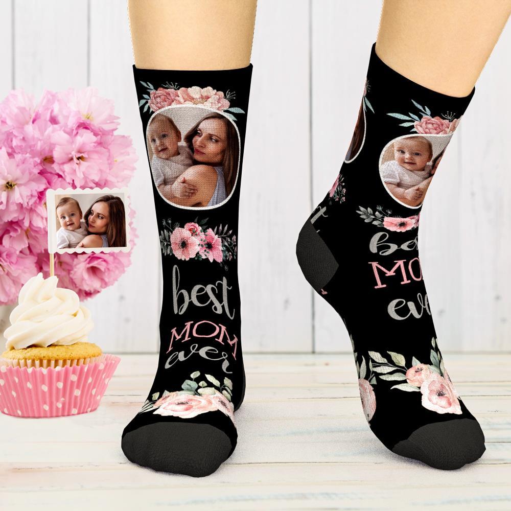 Custom Photo Socks Best Mom Ever Comfort Socks Best Gift for Mom - FaceSocksUSA