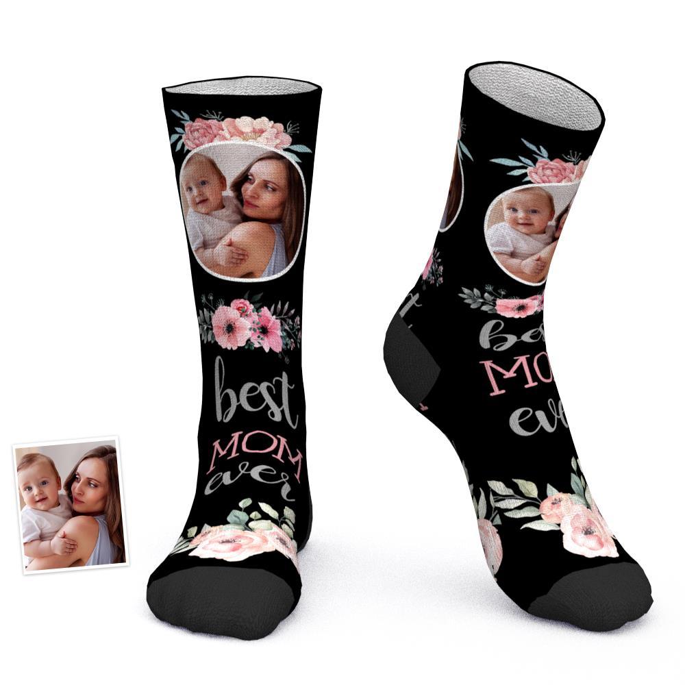 Custom Photo Socks Best Mom Ever Comfort Socks Best Gift for Mom - FaceSocksUSA
