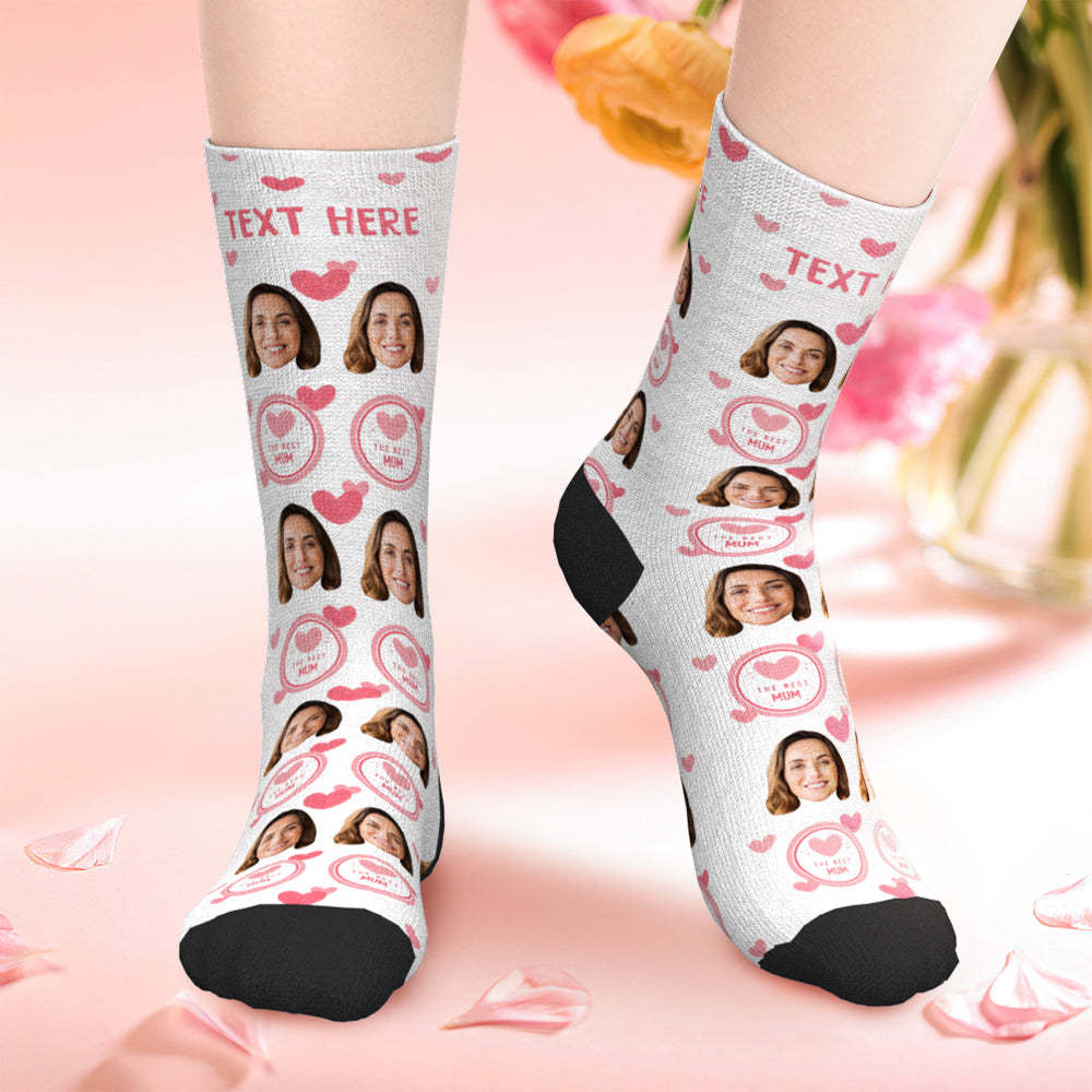 Personalized Mothers Day Photo Socks Custom Face Socks The Best Mum