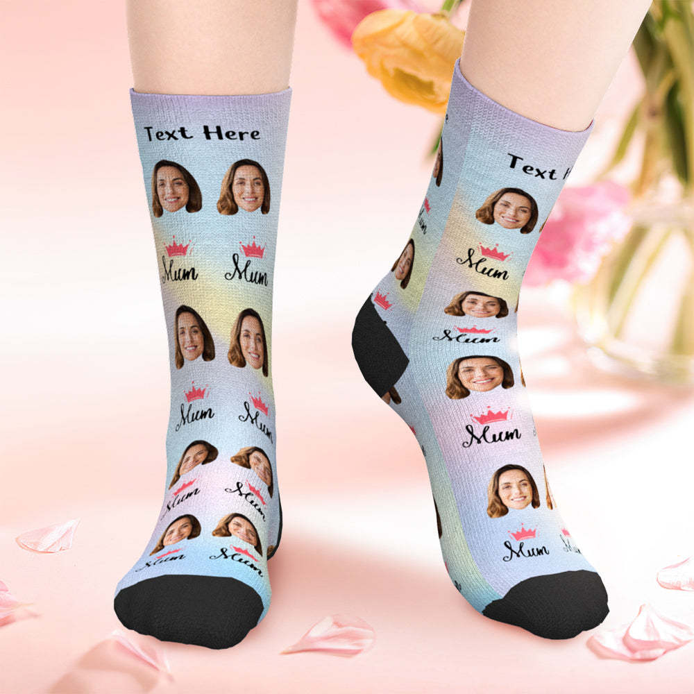Personalized Mothers Day Photo Socks Gift for Mum