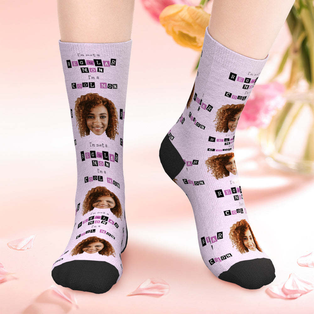 Personalized Mothers Day Photo Socks Gift for Cool Mum