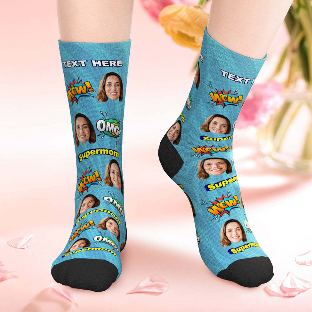 Custom face socks Super Mom Best Gift For Mom