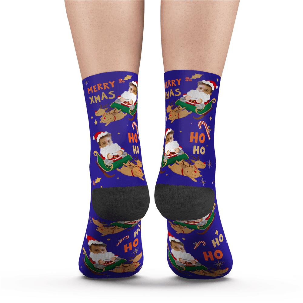Custom Merry XMAS Photo Socks-FaceSocksUSA