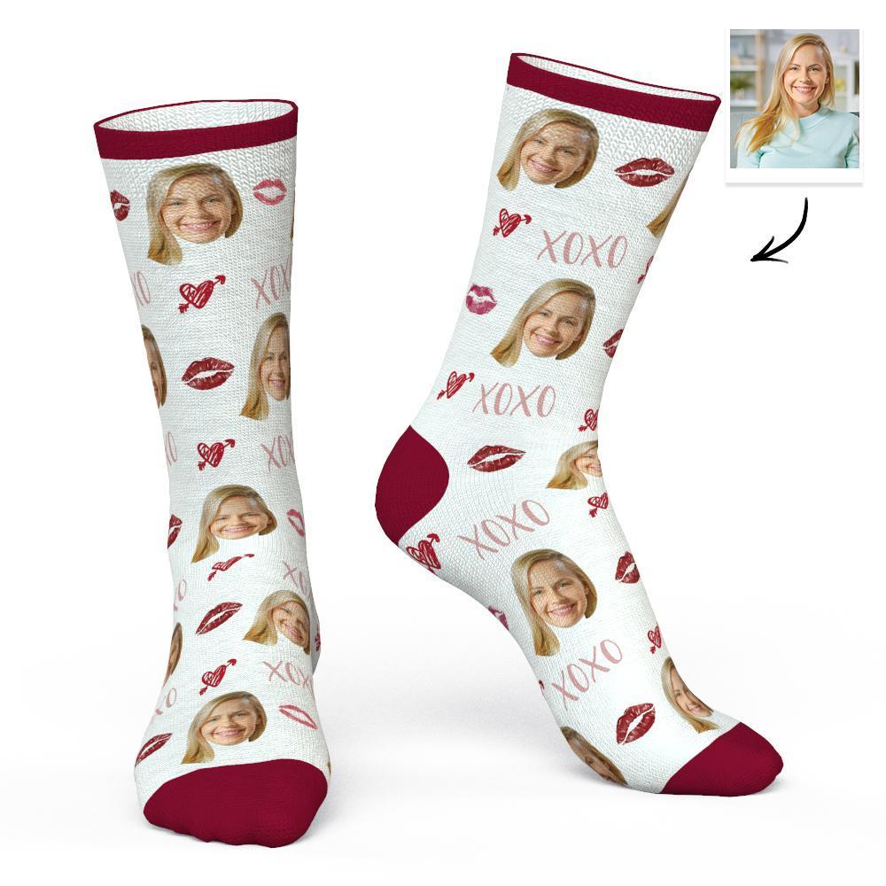Valentine's Day Gift - Custom Face Socks Personalized Photo Socks Lips-FaceSocksUSA