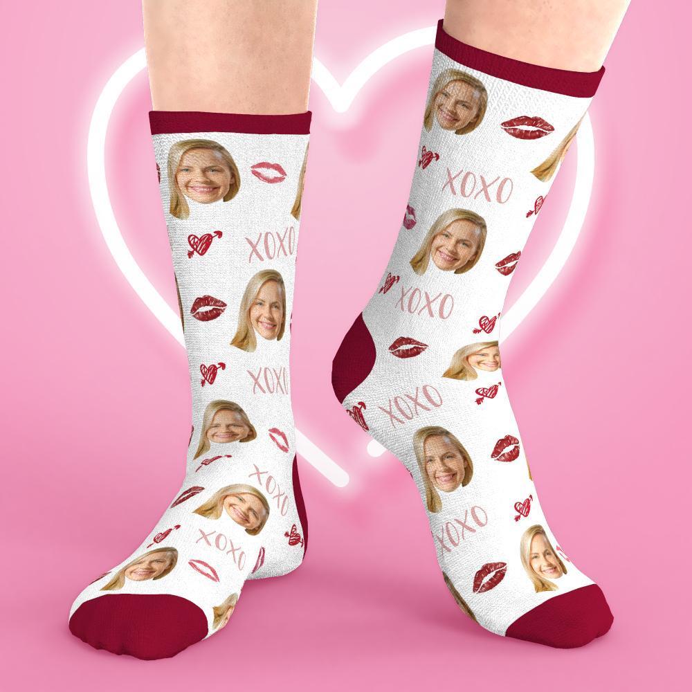 Valentine's Day Gift - Custom Face Socks Personalized Photo Socks Lips-FaceSocksUSA