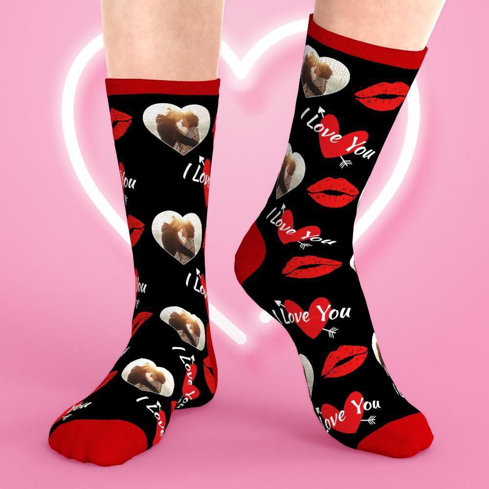 Customized Love Face Socks Photo Socks with Heart Shaped Photo-FaceSocksUSA