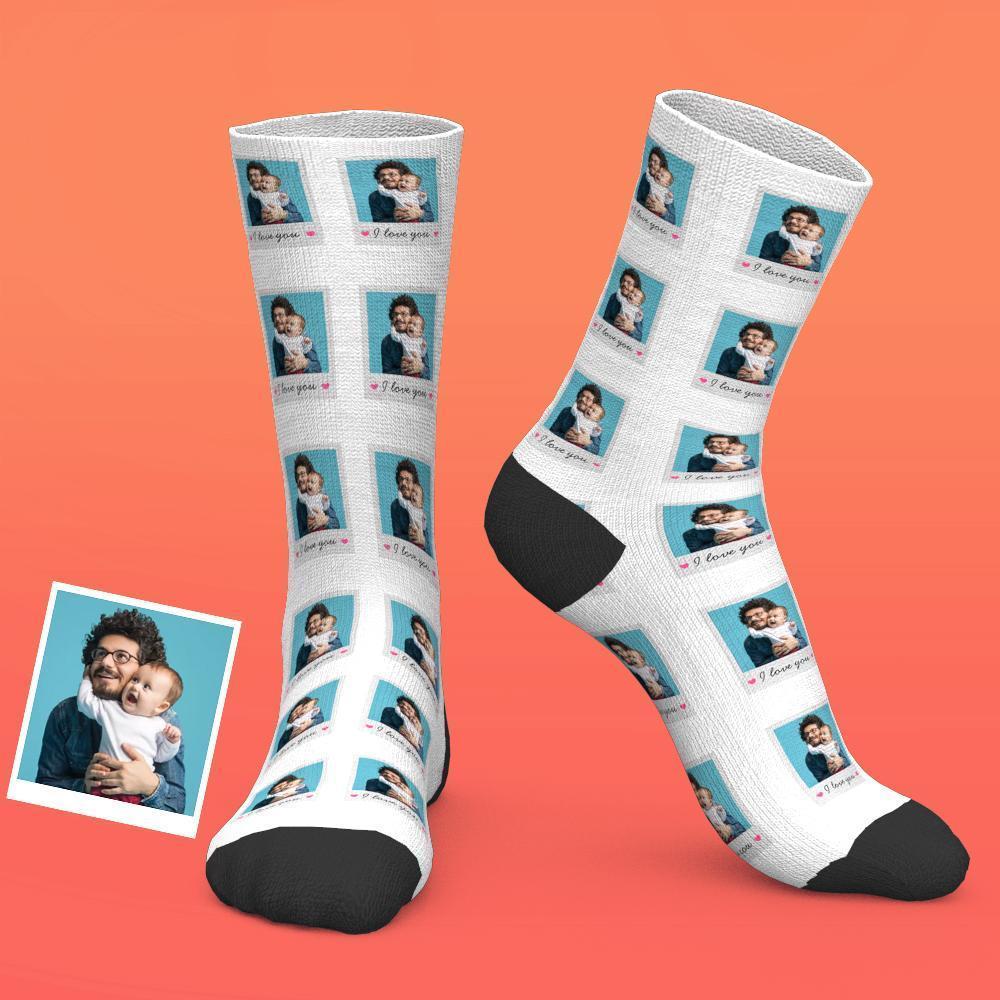 Custom I Love You Polaroid Socks-FaceSocksUSA