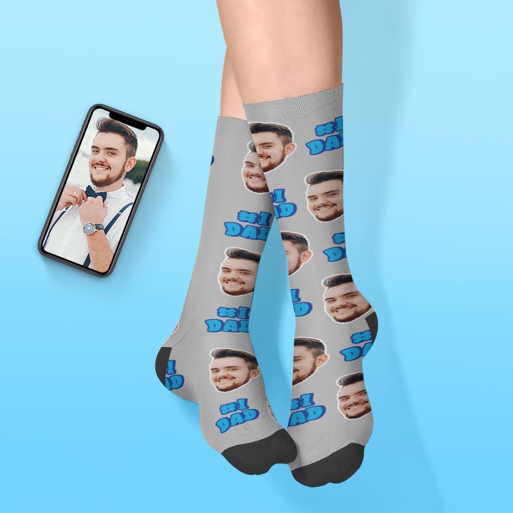 Custom Dad Face Sock Personalized Father's Day Gift - #1 DAD-FaceSocksUSA