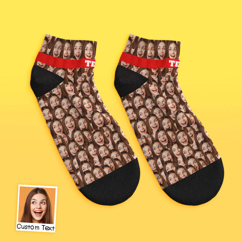 Custom Low cut Ankle Socks Face Mash - FaceSocksUSA