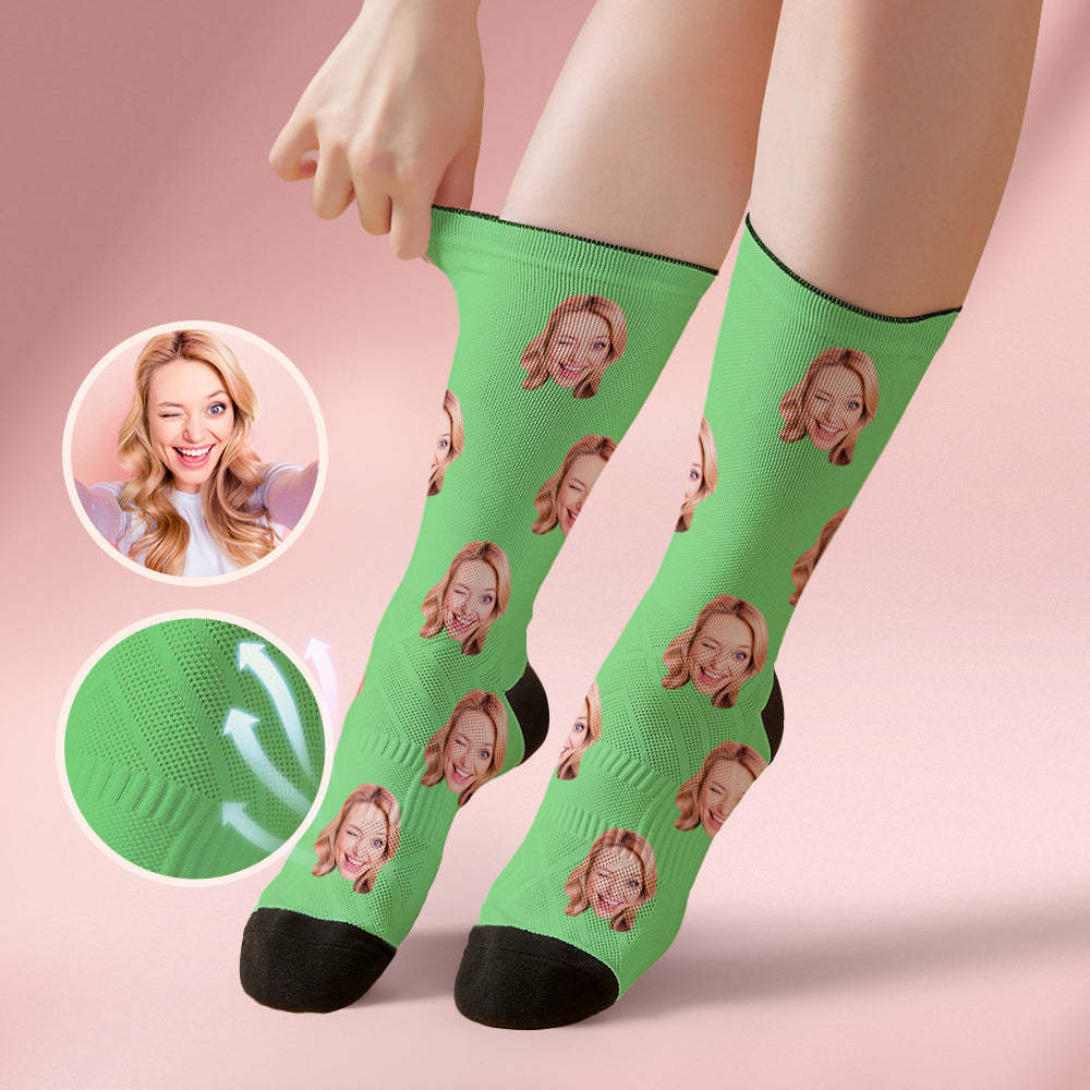 Custom Socks with Face Photo Gifts-Blue - FaceSocksUSA
