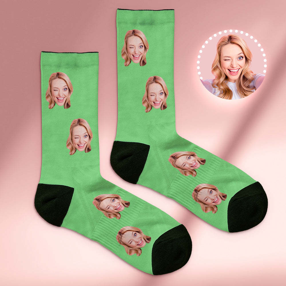 Custom Socks with Face Photo Gifts-Blue - FaceSocksUSA