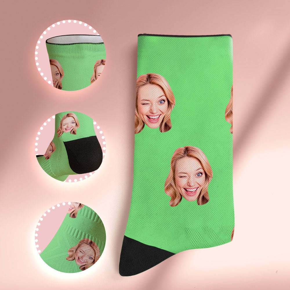 Custom Socks with Face Photo Gifts-Blue - FaceSocksUSA