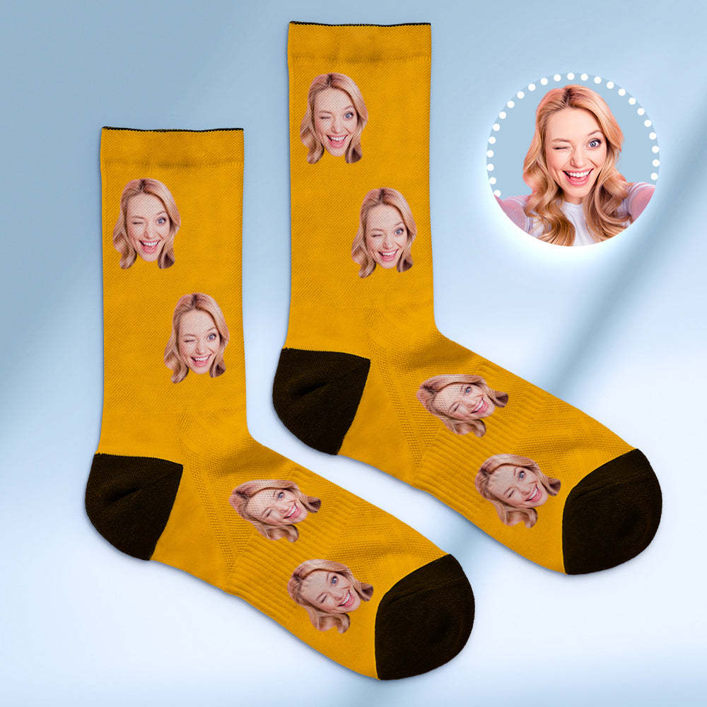 Custom Socks with Face Photo Gifts-Blue - FaceSocksUSA