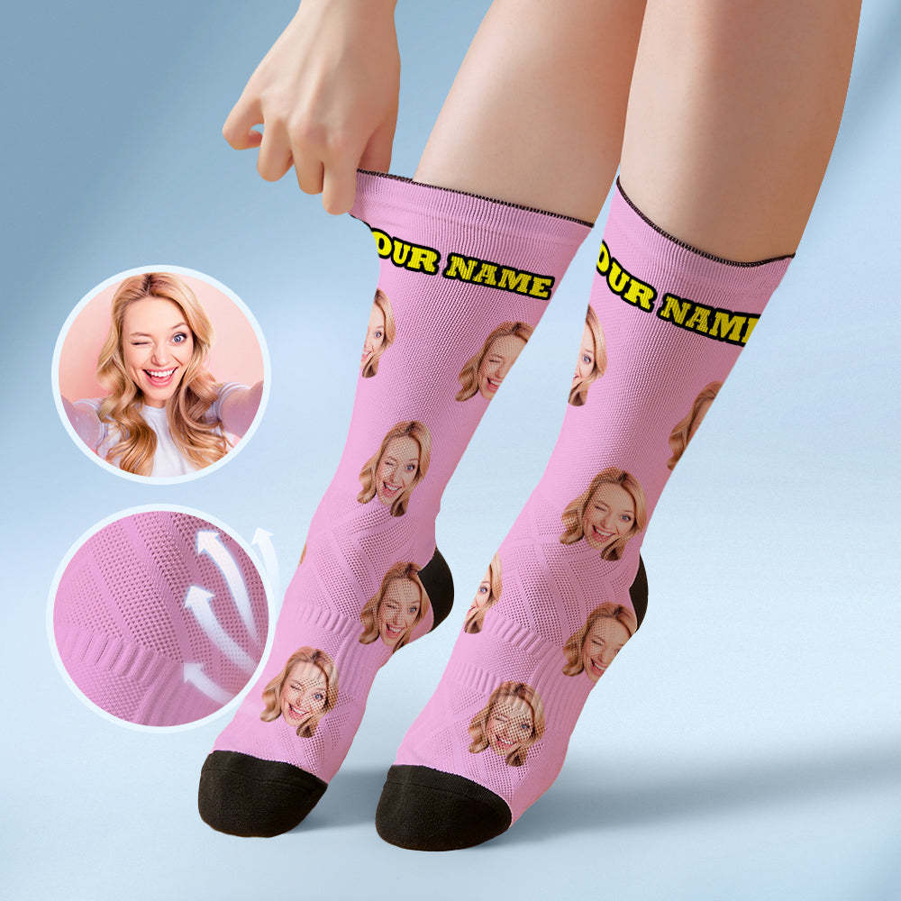 Custom Socks with Face Photo Gifts-Blue - FaceSocksUSA