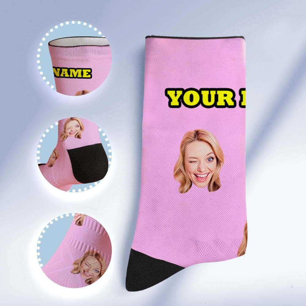 Custom Socks with Face Photo Gifts-Grey - FaceSocksUSA