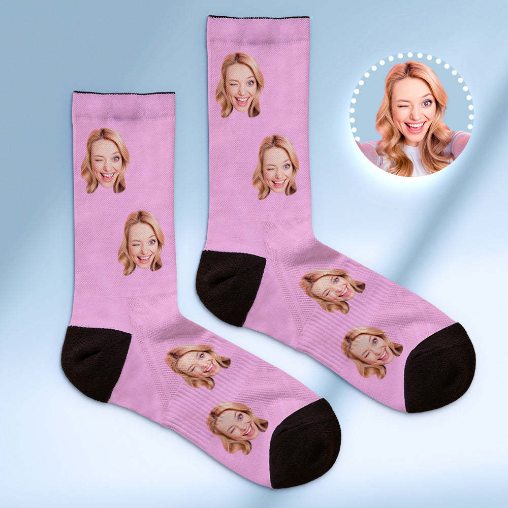 Custom Socks with Face Photo Gifts-Blue - FaceSocksUSA