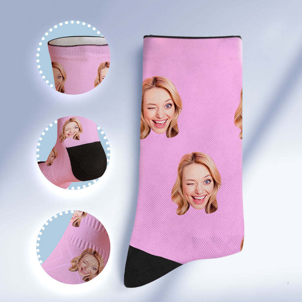 Custom Socks with Face Photo Gifts-Blue - FaceSocksUSA
