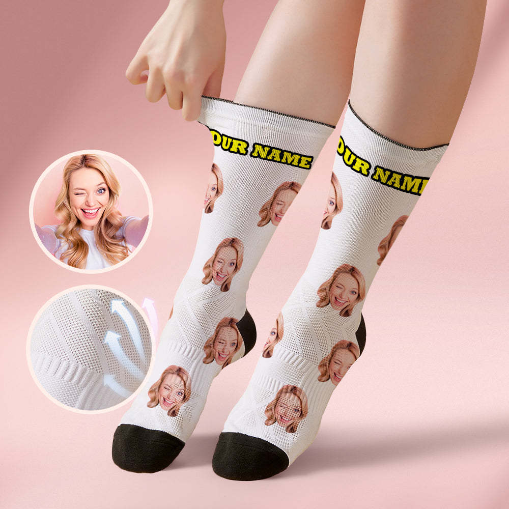 Custom Socks with Face Photo Gifts-White - FaceSocksUSA