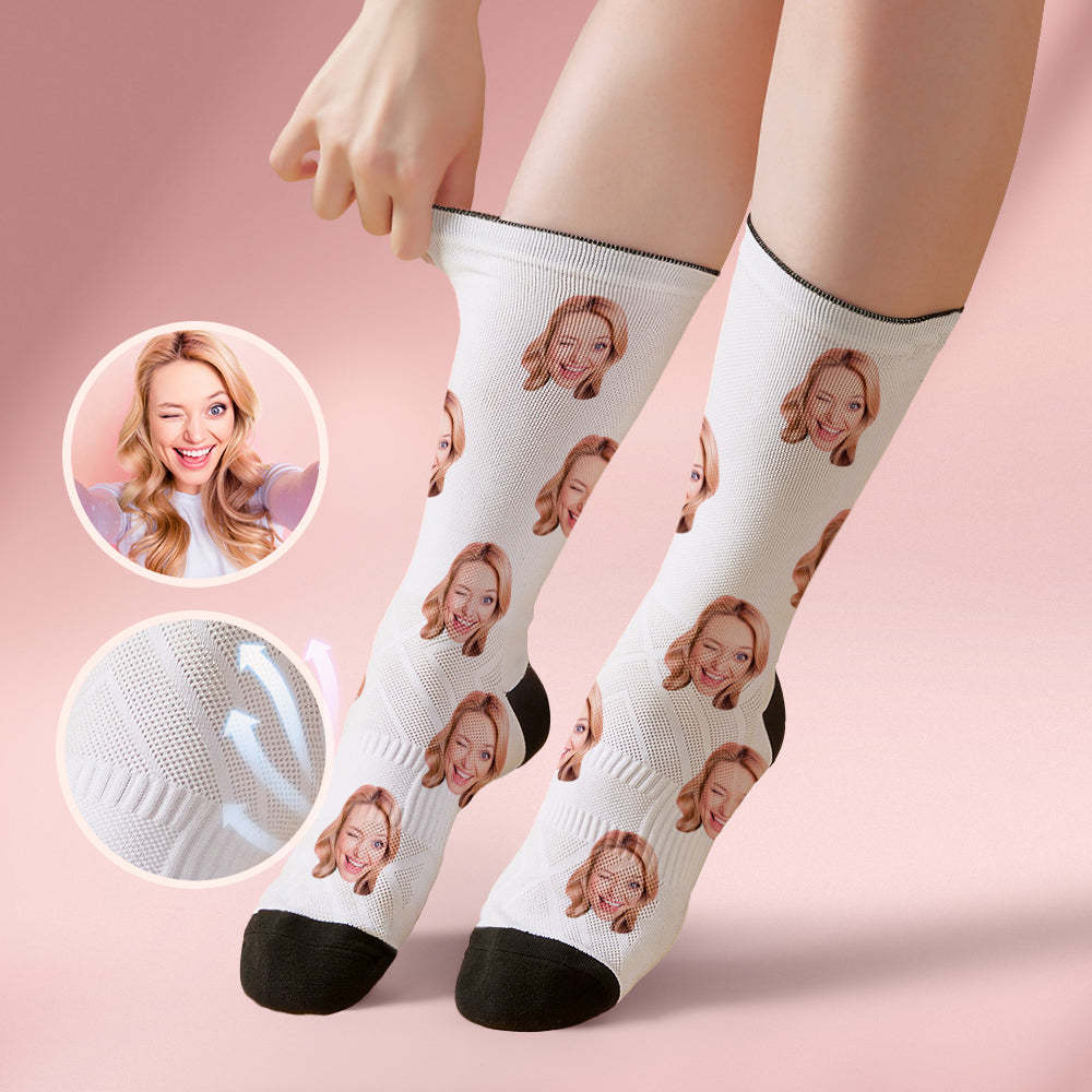 Custom Socks with Face Photo Gifts-White - FaceSocksUSA