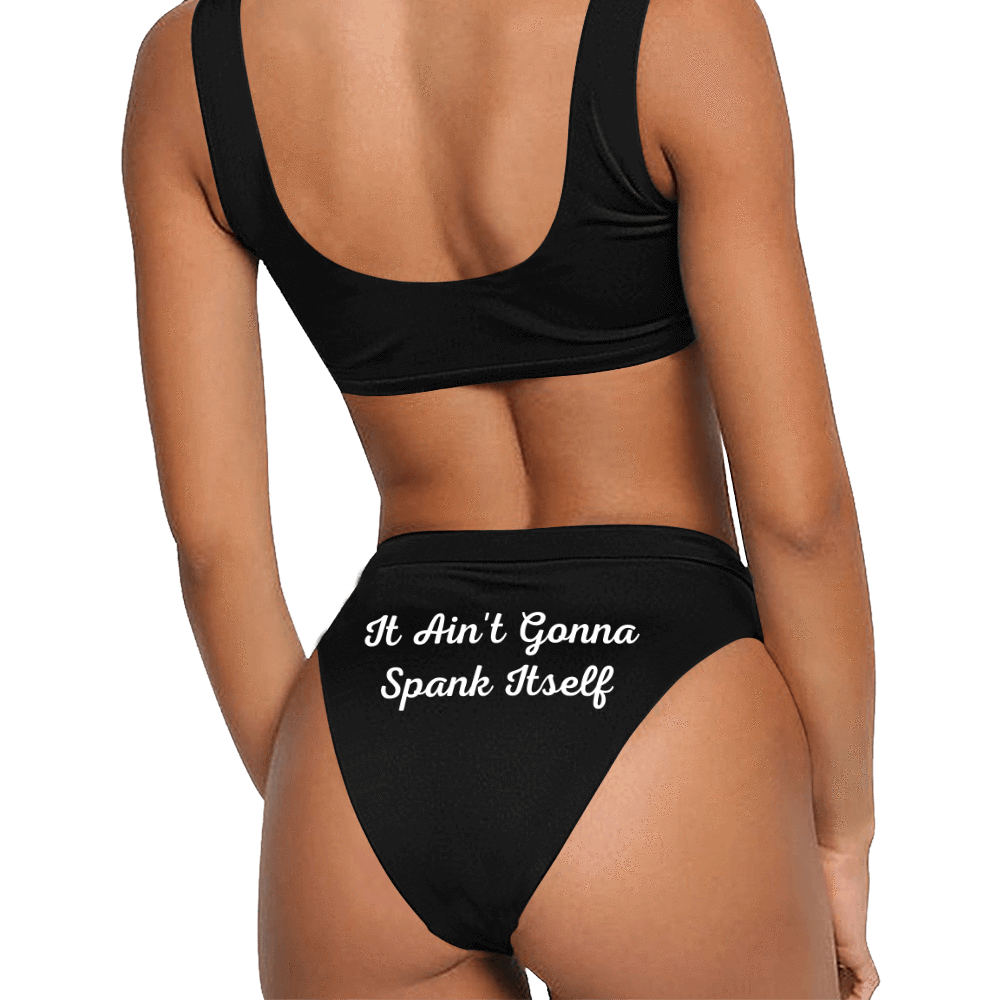 Two Sides Print Personalized Name & Message Custom Bikini Set - FaceSocksUSA