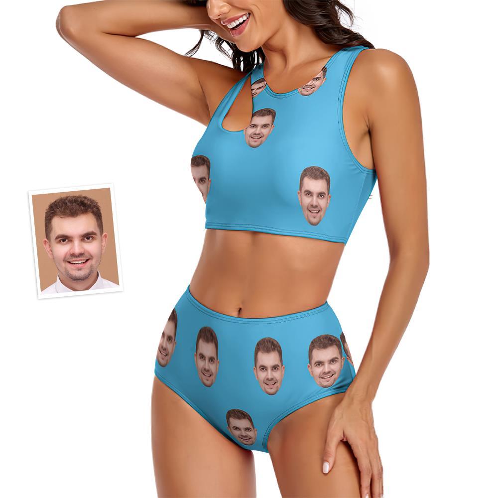 Custom Face Women's Colourful Two-piece Swimsuit Sexy Gifts for Her - FaceSocksUSA