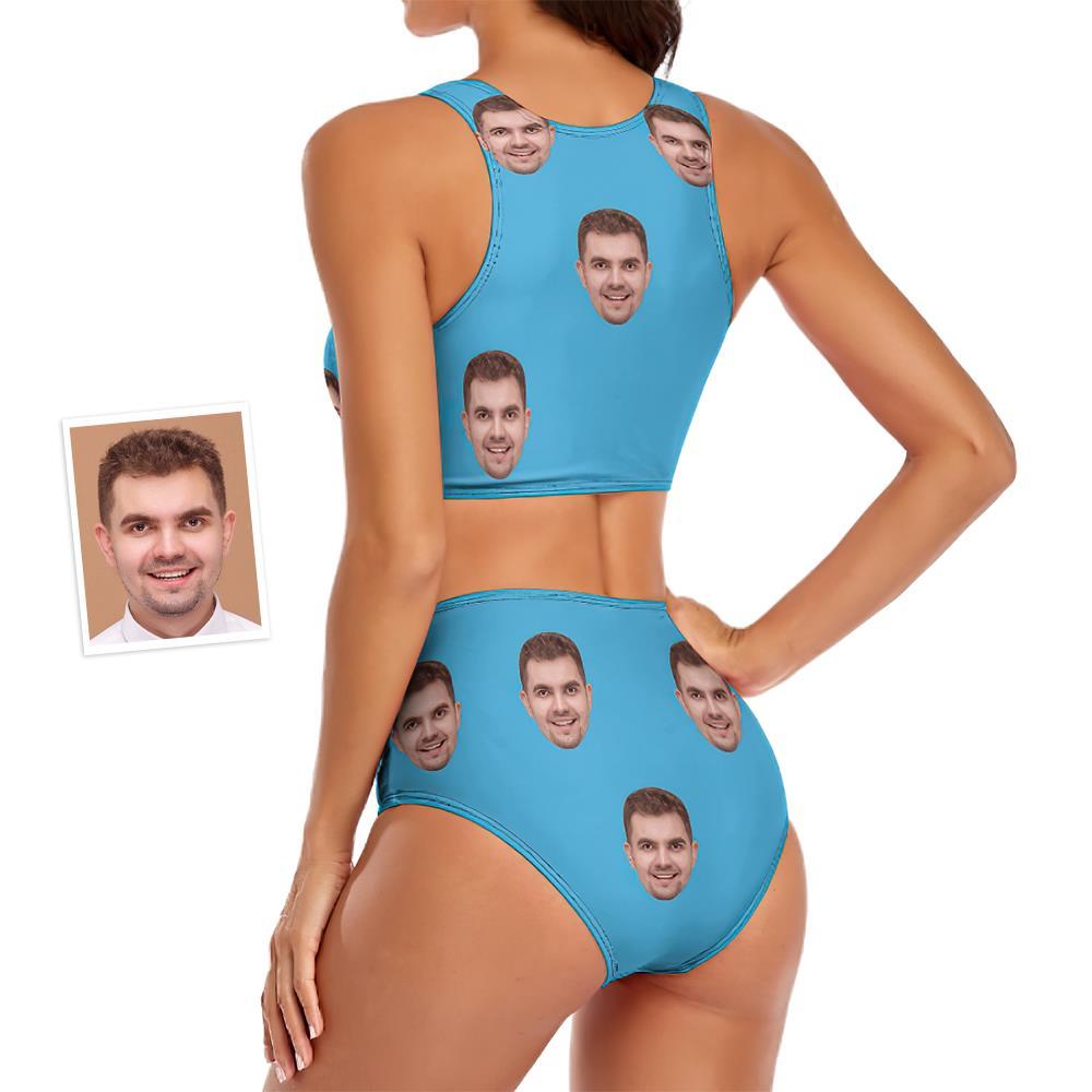 Custom Face Women's Colourful Two-piece Swimsuit Sexy Gifts for Her - FaceSocksUSA