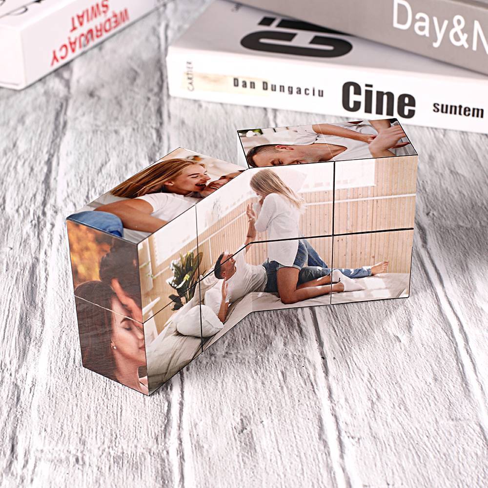 Custom Photo Frame Multiphoto Colorful Rubic's Cube for Lover - FaceSocksUSA