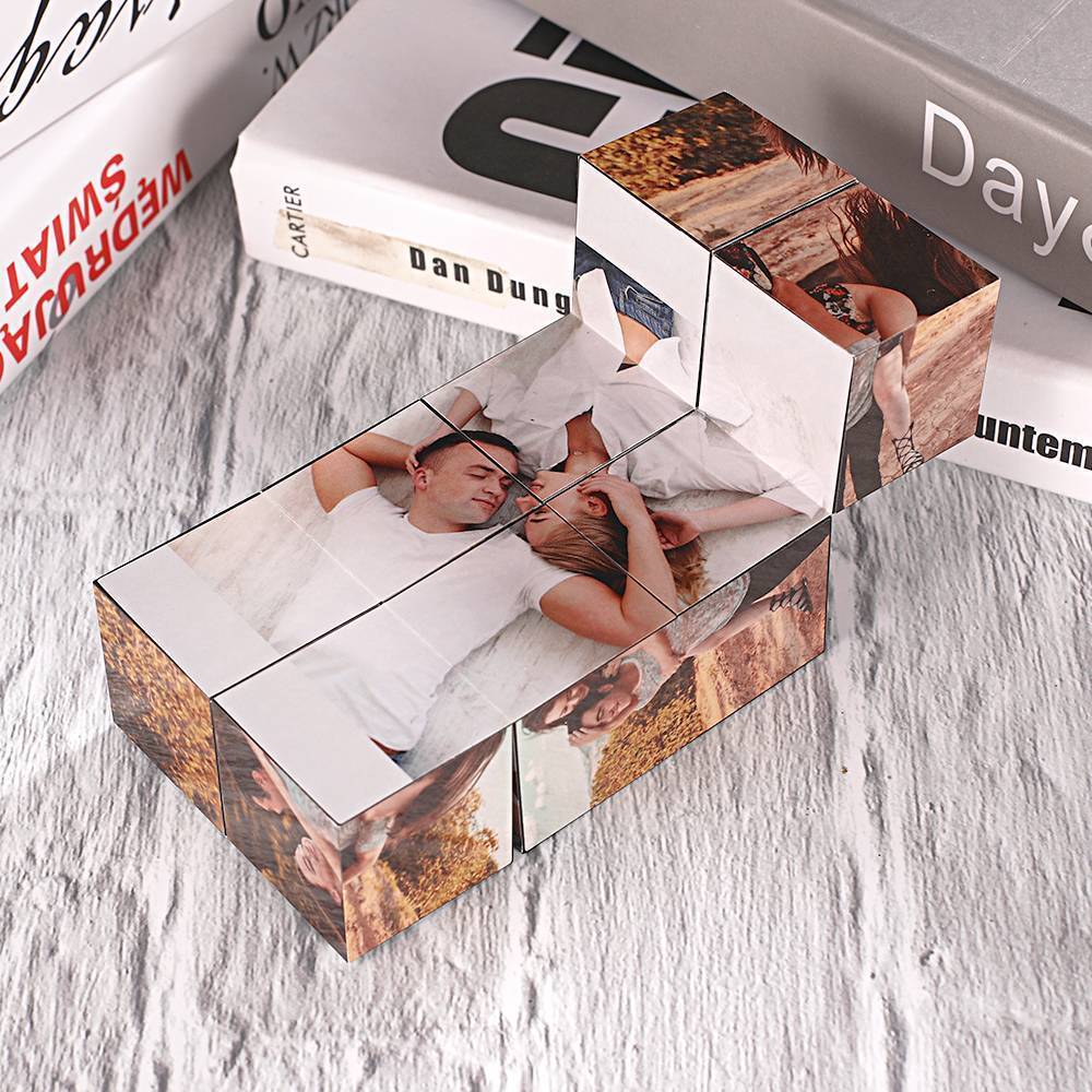 Custom Photo Frame Multiphoto Colorful Rubic's Cube for Lover - FaceSocksUSA