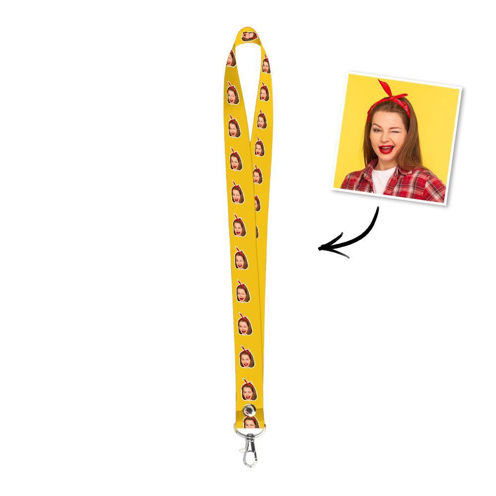 Custom Face Lanyard Breakaway lanyard Personalized Photo Double Sided Printing Neck Lanyard	 - FaceSocksUSA