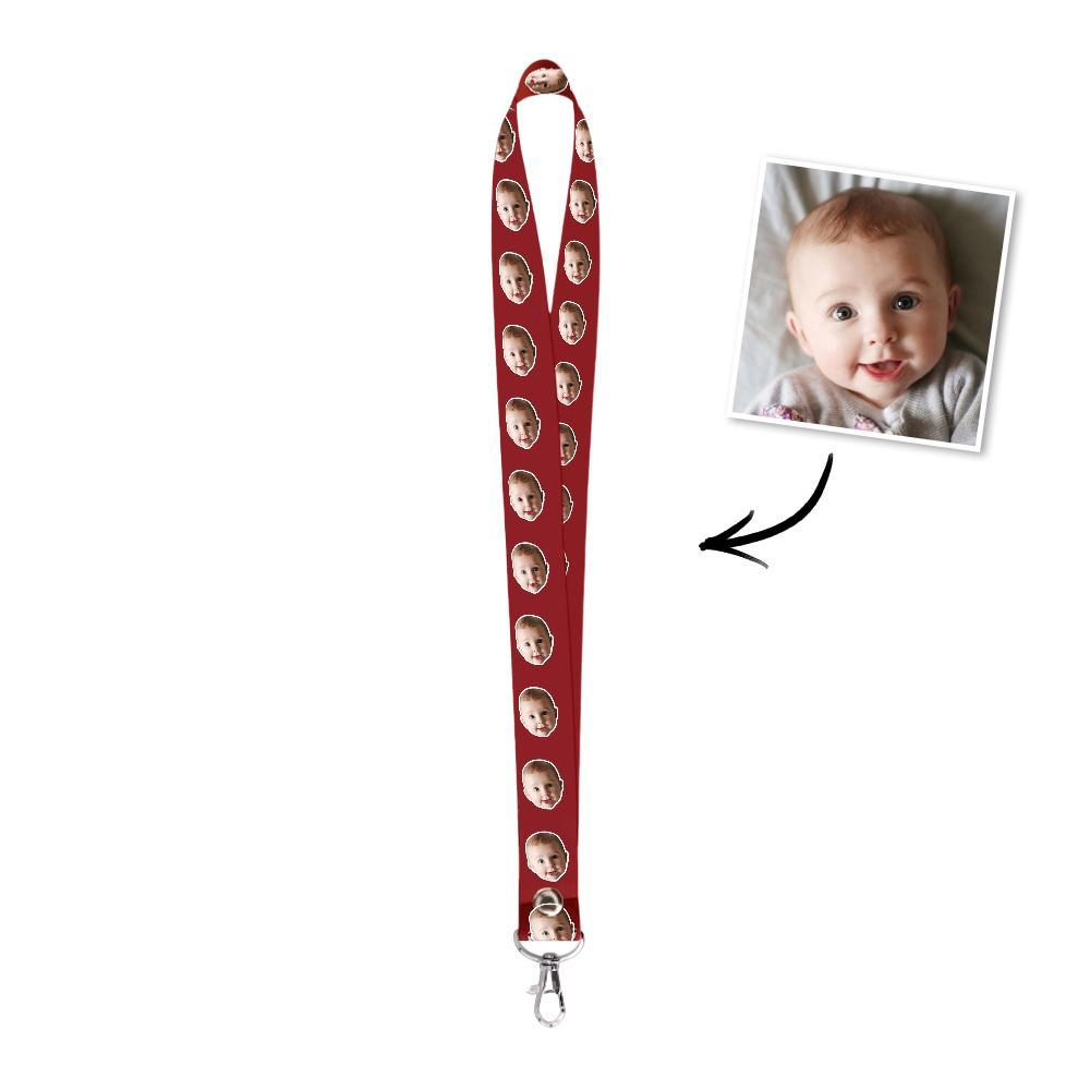 Custom Face Lanyard Breakaway lanyard Personalized Photo Double Sided Printing Neck Lanyard	 - FaceSocksUSA